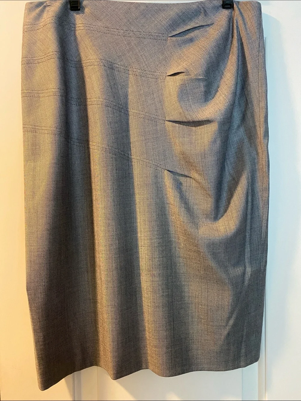 Escada New Virgin Wool Stretch Detailed Timeless Skirt NWOT